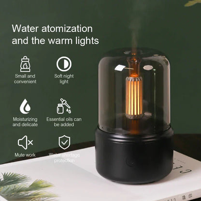 Skanto | Retro Aroma Diffuser with Night Light - USB Essential Oil Humidifier for Home and Office