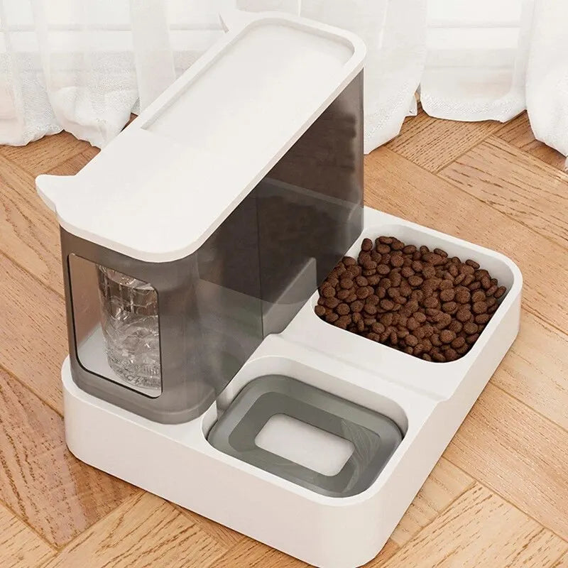 Skanto | Large Capacity Automatic Cat Feeder with Water Bowl - Wet & Dry Separated Pet Food Dispenser - Practical Pet Supplies