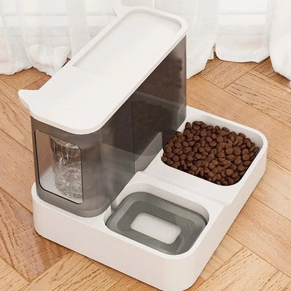 Skanto | Large Capacity Automatic Cat Feeder with Water Bowl - Wet & Dry Separated Pet Food Dispenser - Practical Pet Supplies