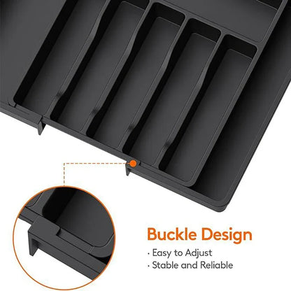 Skanto | Modulora Cutlery Drawer Insert | Expandable Cutlery Organizer | Adjustable PP Storage System | 38×35 cm