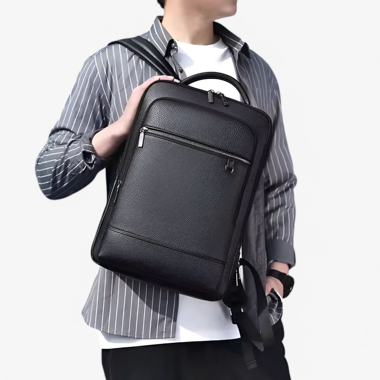 Skanto | MobilLux Leather Backpack – For Work, Travel & Modern Mobility