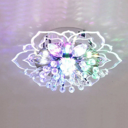 9W LED Colorful Crystal Flower Chandelier - Modern Decorative Lighting for Living Room and Bedroom | Kalsten