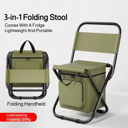 Built-in Cooling Bag Portable Folding Outdoor Stool | Bowlift