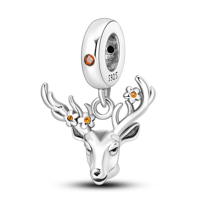 Skanto | 925 Silver Golden Leopard Charm Beads Colorful Chameleon Rhinoceros Lion Scarab Cat Pendant Compatible with Original Pandora Bracelet Jewelry