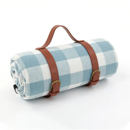 Picnic blanket waterproof with leather carrying strap | Bowlift