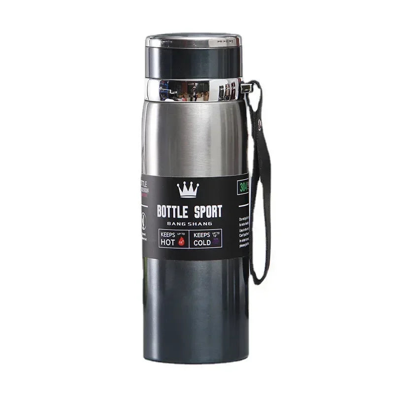 Skanto Stainless Steel Thermos 1L – Insulated Bottle for Keeping Water Cold and Hot, Tea, Coffee