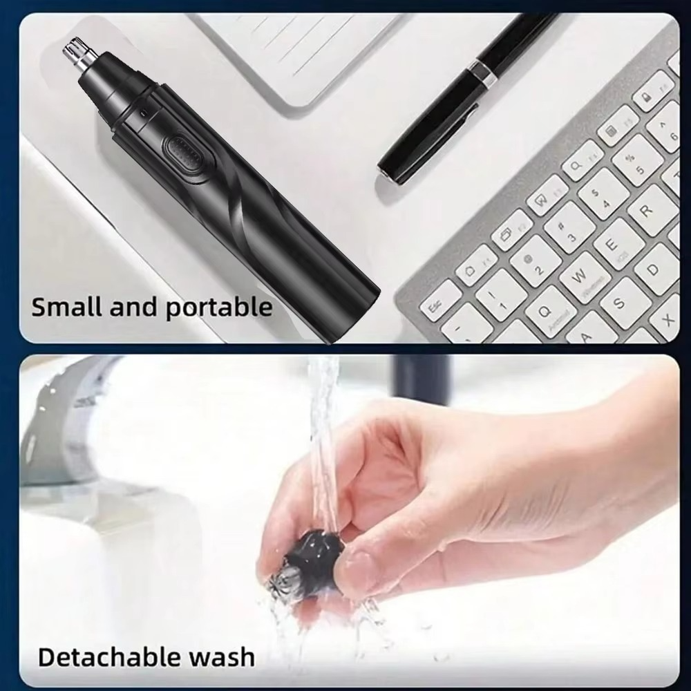 BowLift | Men's Rechargeable USB Ear and Nose Hair Trimmer, Painless Facial and Eyebrow Groomer