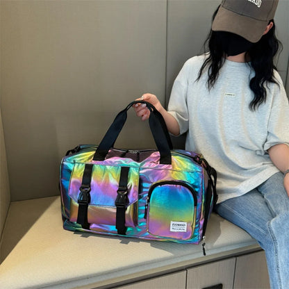 BowLift | Lumivista Holographic Travel Bag | Stylish Weekender Shoulder Bag with Shoe Compartment | Perfect for Weekend Trips & Short Journeys