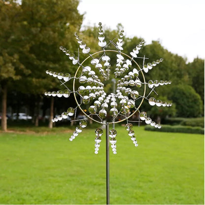 BowLift | Unique Solar-Powered Kinetic Metal Windmill Spinner - Magical Wind Collectors for Patio, Garden, Lawn Outdoor Decoration