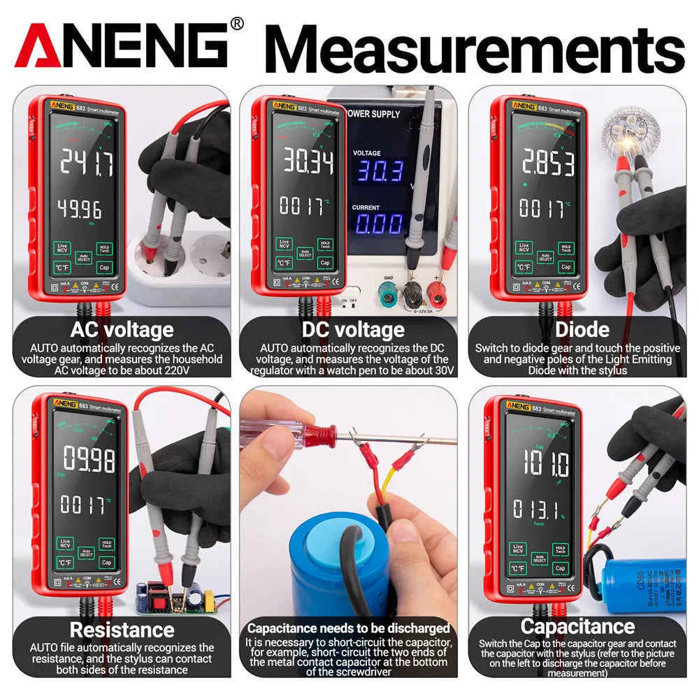 Skanto | 683 Smart Multimeter - High-End Touch, 6000 Counts, Rechargeable