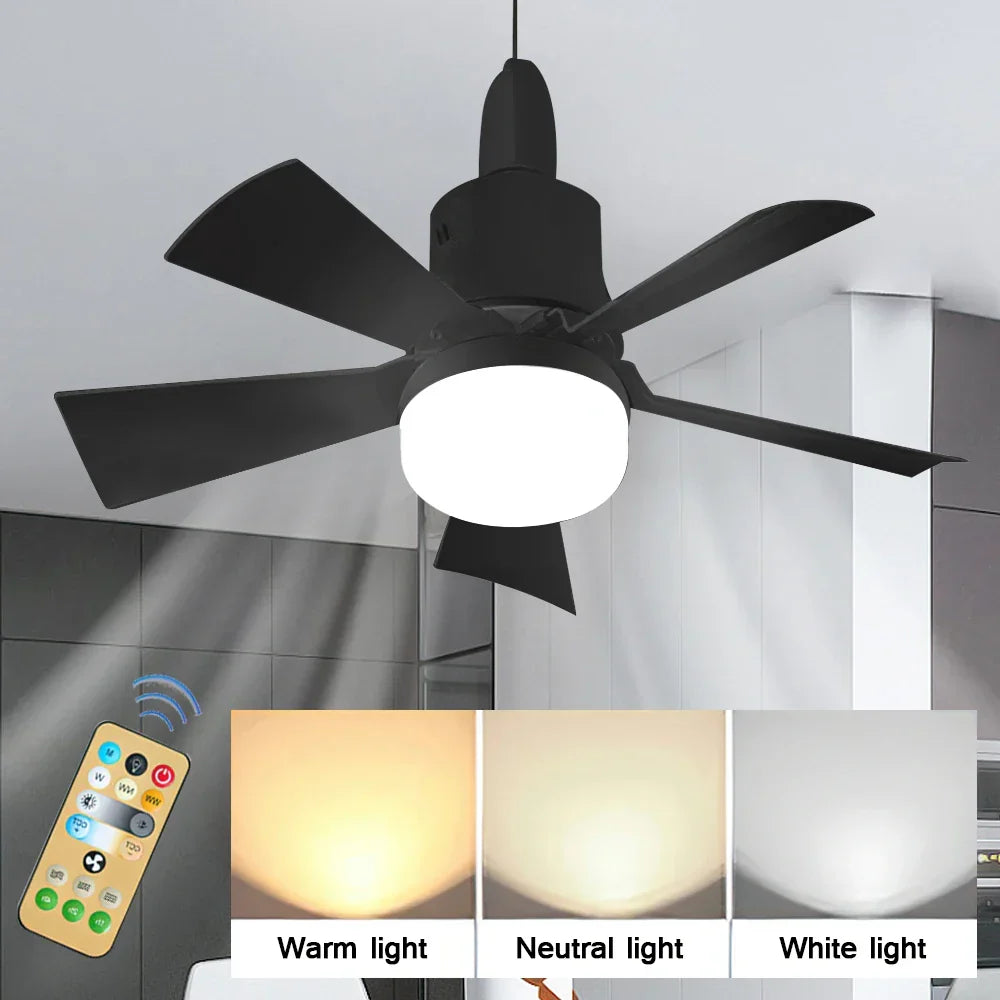 30W E27 Ceiling Fan Light with Remote Control - LED Dimming Function, Intelligent Quiet Fan for Bedroom & Living Room | Karnz