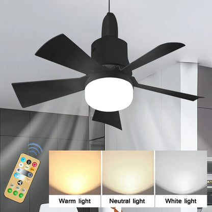 30W E27 Ceiling Fan Light with Remote Control - LED Dimming Function, Intelligent Quiet Fan for Bedroom & Living Room | Karnz