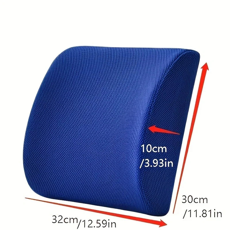 Lumbar support cushion for office chair and car seat - Perfectly balanced memory foam back cushion, versatile support for comfort