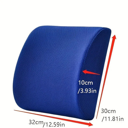 Lumbar support cushion for office chair and car seat - Perfectly balanced memory foam back cushion, versatile support for comfort
