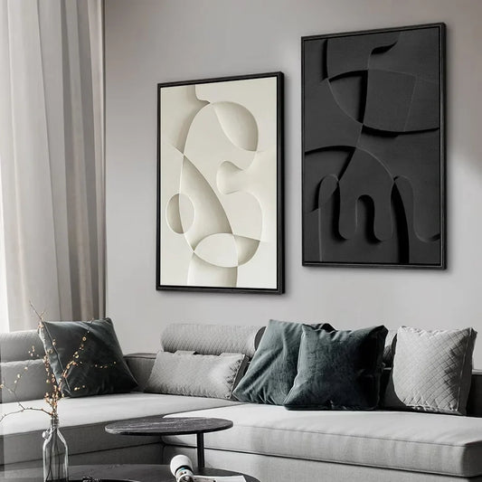 Abstract Minimalist 3d Design Wall Art Fine Art Canvas Prints Pictures For Modern Apartment Living Room Dining Room Home Office Decor | Bowlift