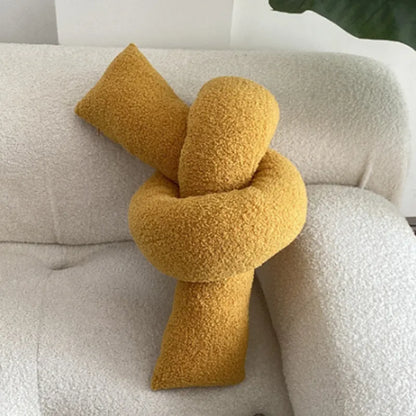 Nordic Bouclé Abstract Cushion – Minimalist Plush Pillow | Bowlift
