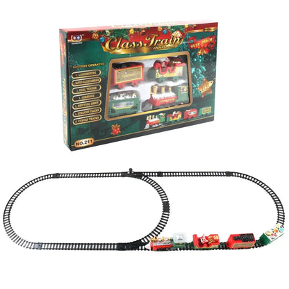 Eco-Friendly Christmas Electric Train Set - Kids' Track, Safe Holiday Gift & Santa-Themed Tree Decoration 216cm (85 Inch)
