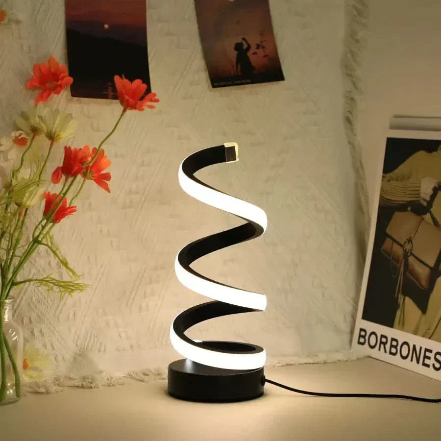 Skanto | Spiral LED Table Lamp – Modern Adjustable Light