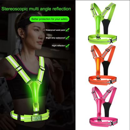 BowLift | LED Reflective Safety Vest with Adjustable Straps and USB Rechargeable Lights