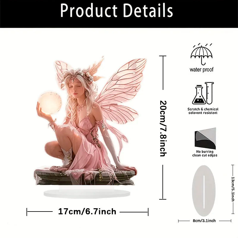 BowLift | Celestia Acrylic Table Decoration Angel | Fairy Tale Stand | 18 cm | Gift & Photo Prop