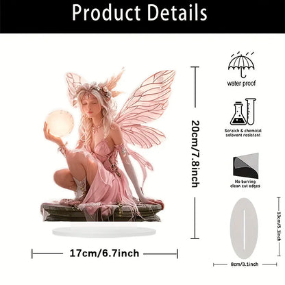 BowLift | Celestia Acrylic Table Decoration Angel | Fairy Tale Stand | 18 cm | Gift & Photo Prop