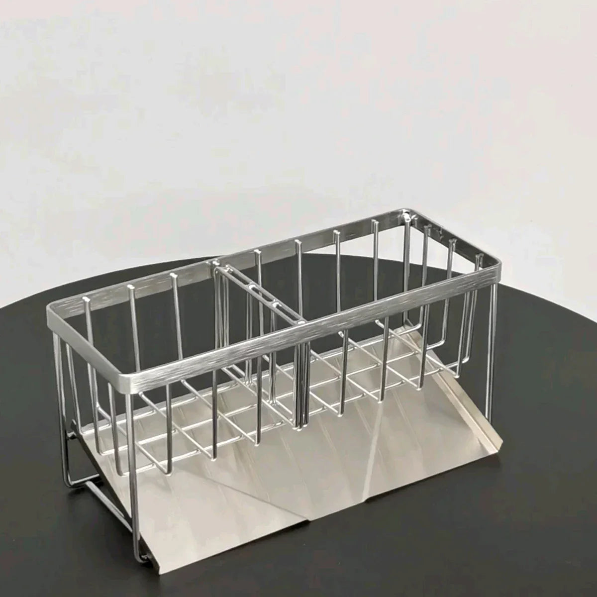 BowLift | SteelNest | Sink organizer made of stainless steel | Sponge & soap holder with drip tray | 21×8.2×10 cm