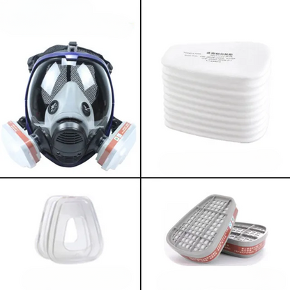 Skanto | Full Face Respirator Mask with Anti-Fog Lens and Industrial Gas Filters