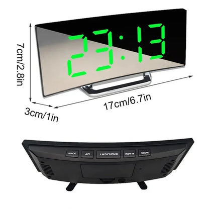 BowLift | LED curved screen digital alarm clock with USB charging
