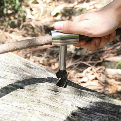BowLift | Bushcraft Hand Drill FerroDrill | Outdoor Survival Tool | Robust Carbon Steel | 16.5 cm