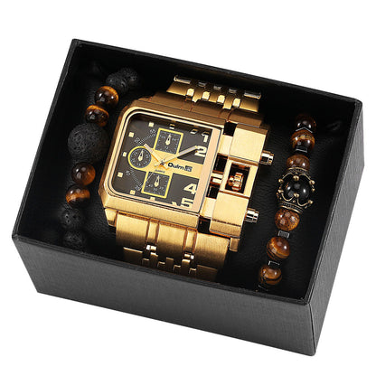 BowLift | Big Dial Watch Quartz Business Men Gift Set