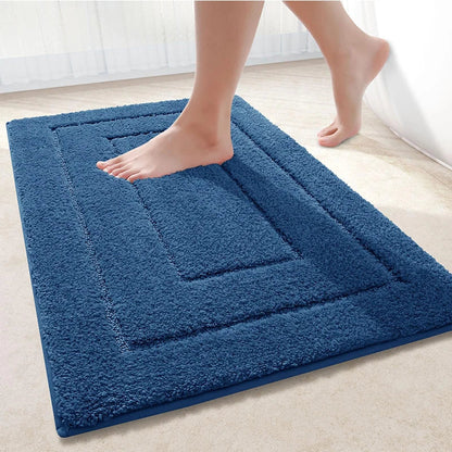 Bathroom Mat Microfiber Non-Slip – Double Layer Bath Mat | Highly Absorbent & Soft | Comfort Doormat | Bowlift