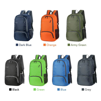 BowLift | TrekVita Foldable Backpack | Ultralight & Waterproof | 31×14×47 cm | Outdoor & Travel Backpack for Men & Women
