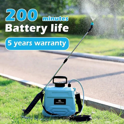 BowLift | SPRAYMATE Pro Battery Pressure Sprayer | 5 L Shoulder Spray Bottle | USB Charging & Adjustable Nozzle | For Garden, Cleaning & Weed Control