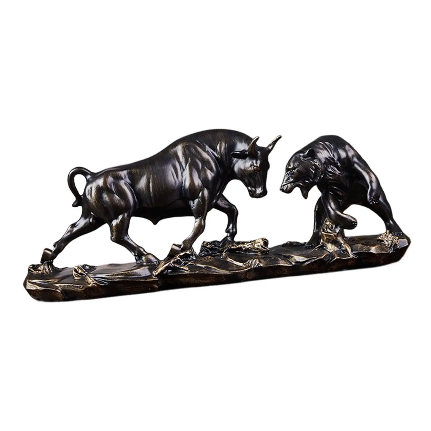 Skanto | Feng Shui Bear and Bull Statue, Bull Figurine, Collection Cow Sculptures Animals