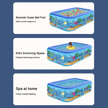 BowLift | Luftolino Inflatable Children's Paddling Pool | 110–180 cm | Extra Thick PVC | Cartoon Design for Garden & Balcony