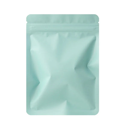Skanto | 100PCS Double-Sided Frosted Mylar Bags - Flat Bottom, Waterproof, Heat-Sealable Aluminum Foil Zipper Bags