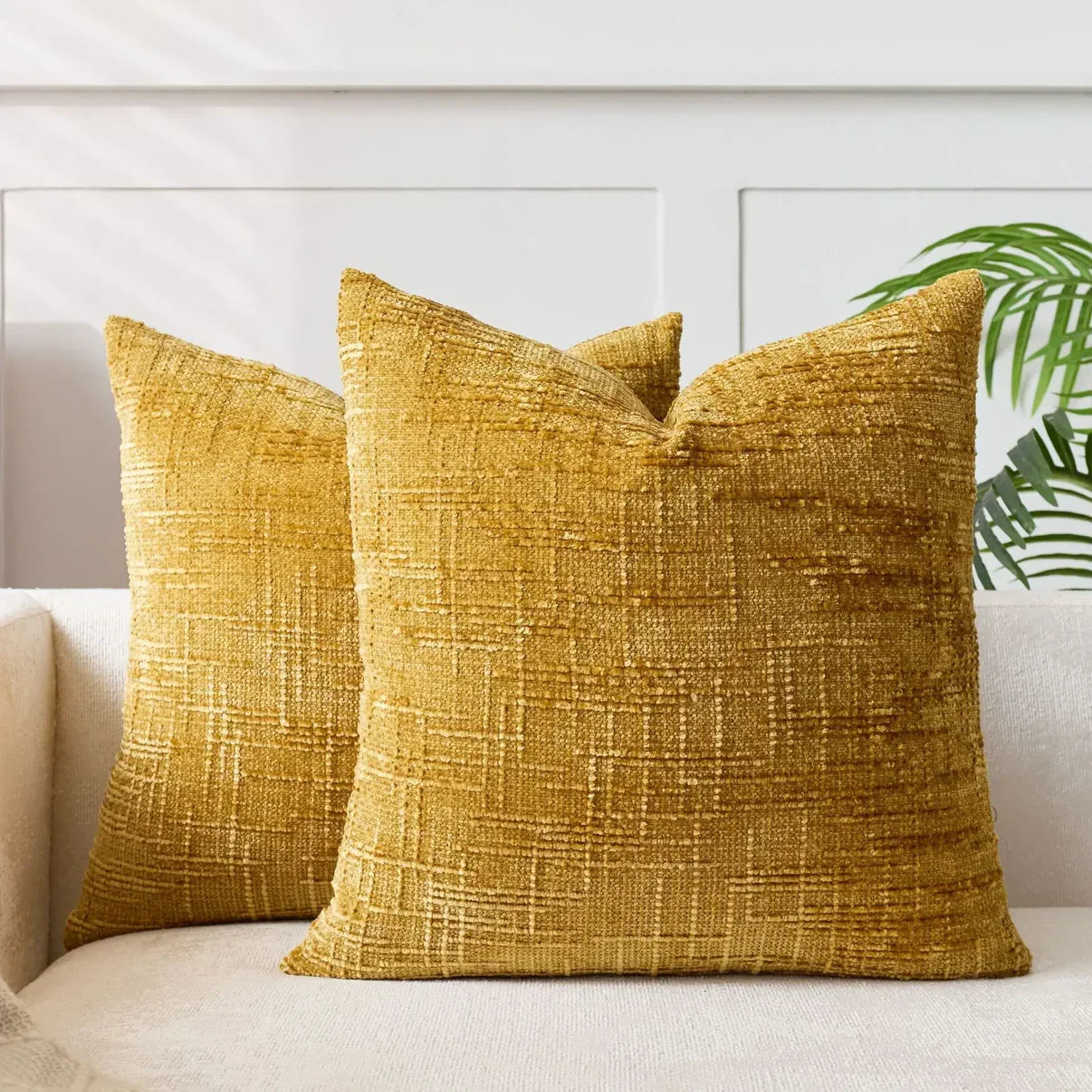 Chenille Sofa cushion cover – Soft solid design | Elegant decoration for living & bedrooms | Bowlift