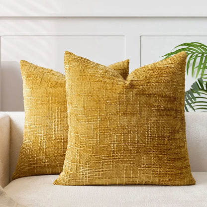 Chenille Sofa cushion cover – Soft solid design | Elegant decoration for living & bedrooms | Bowlift