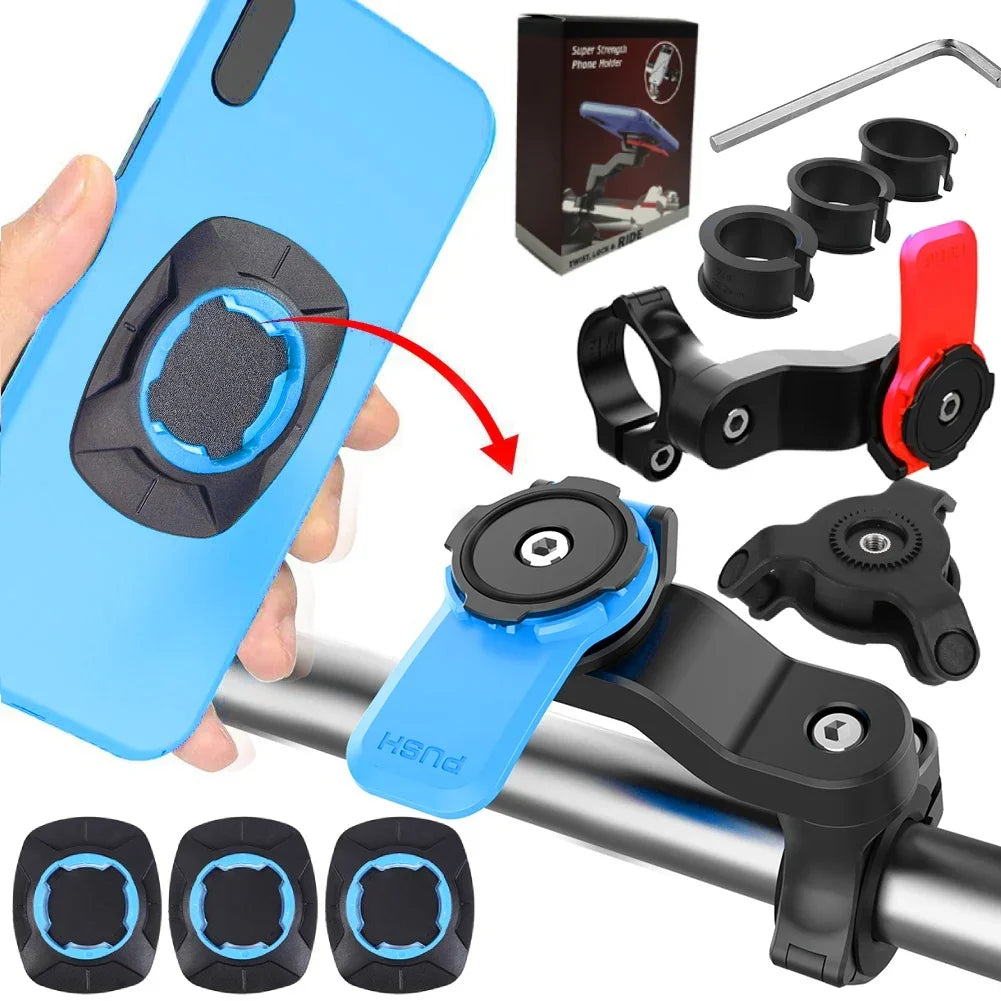 Skanto | RIDELOCK Pro Mount | Shockproof Phone Holder for Bicycle & Motorcycle | 360° Rotatable | For 4.7–7.2" Smartphones
