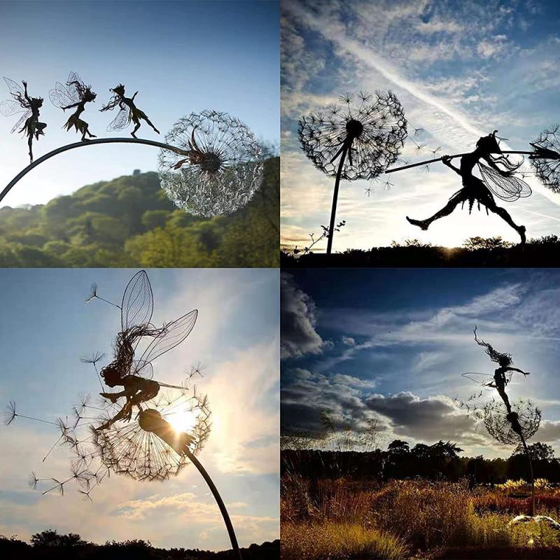 Fairy garden sculpture | Detailed metal decoration for outdoor use