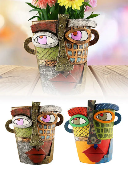 Skanto | Colorful Face Flower Pot – Creative Decoration for Home and Garden