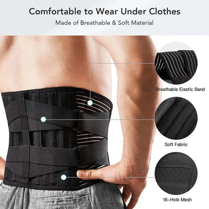 Skanto | Breathable Lumbar Support Belt with 360° Support and Memory Aluminum