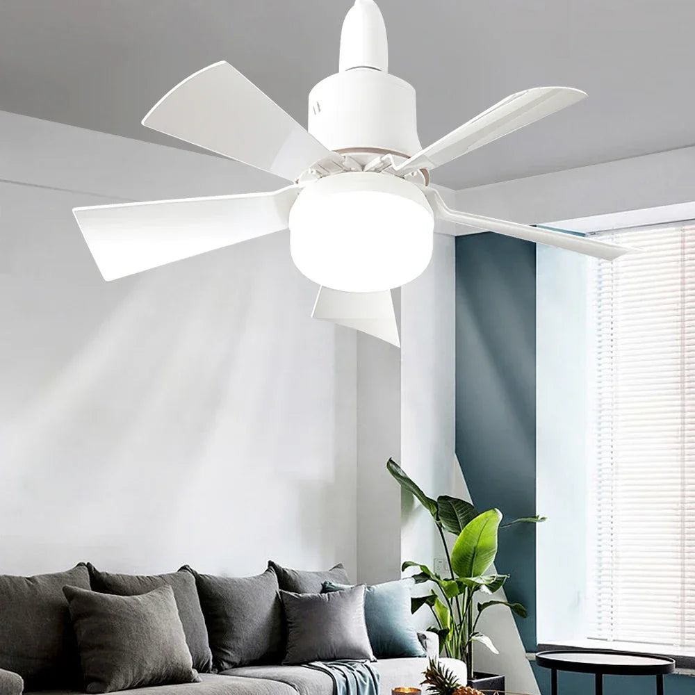 30W E27 Ceiling Fan Light with Remote Control - LED Dimming Function, Intelligent Quiet Fan for Bedroom & Living Room | Karnz
