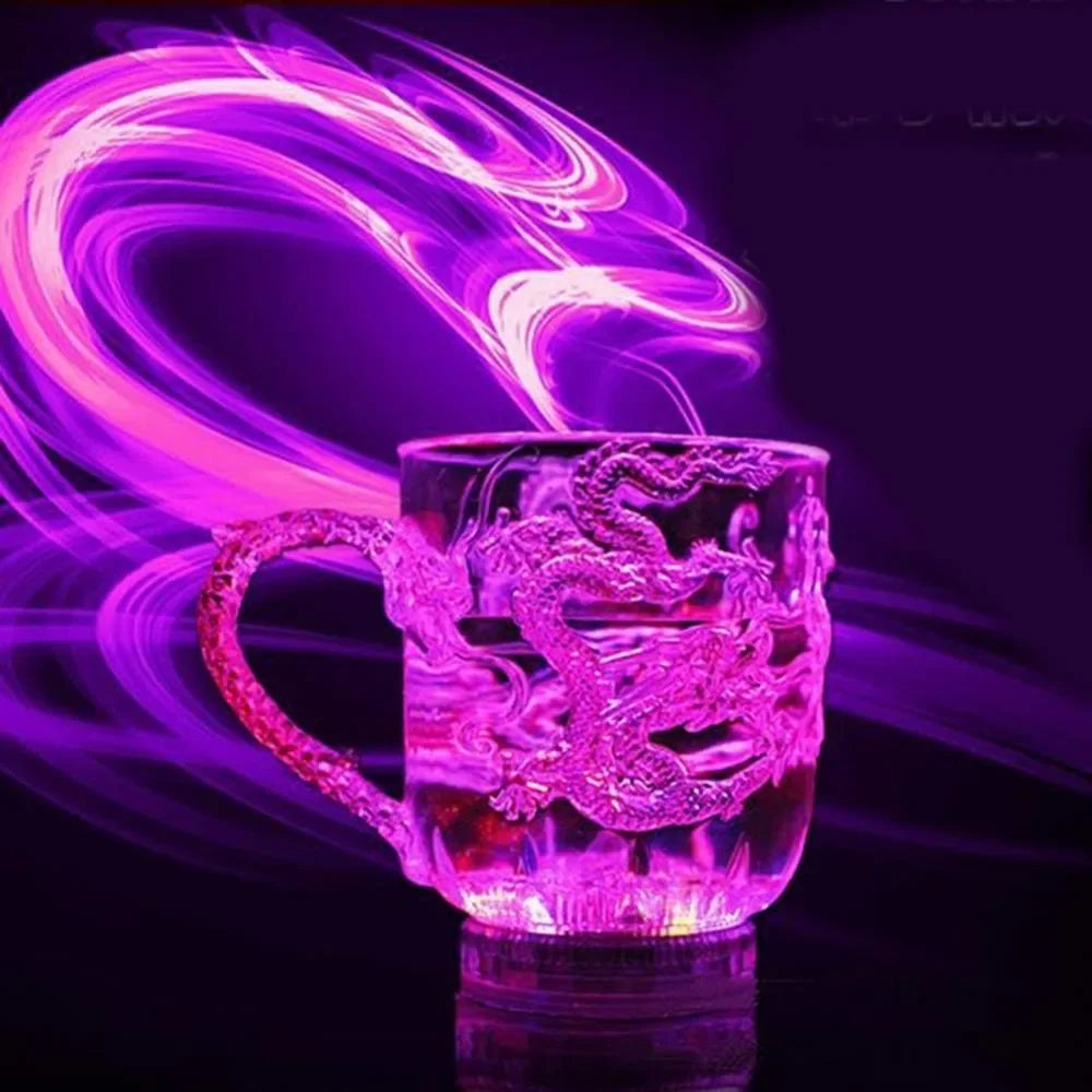 Skanto | 1 Piece Color Changing Luminescent LED Dragon Mug Water Activated Light Beer Coffee Milk Tea Wine Whiskey Bar Cup Creative Travel Gift