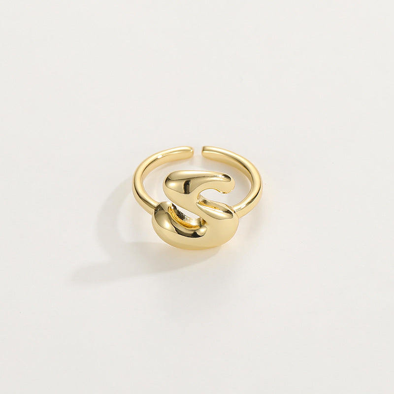 BowLift | Cute Bubble Letter Initial Ring