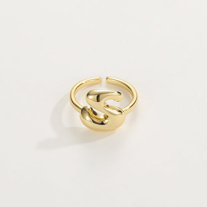 BowLift | Cute Bubble Letter Initial Ring