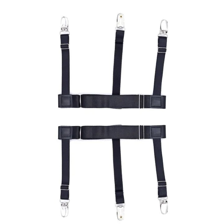 Men's Shirt Stays Elastic Suspenders for Secure Shirt Holder