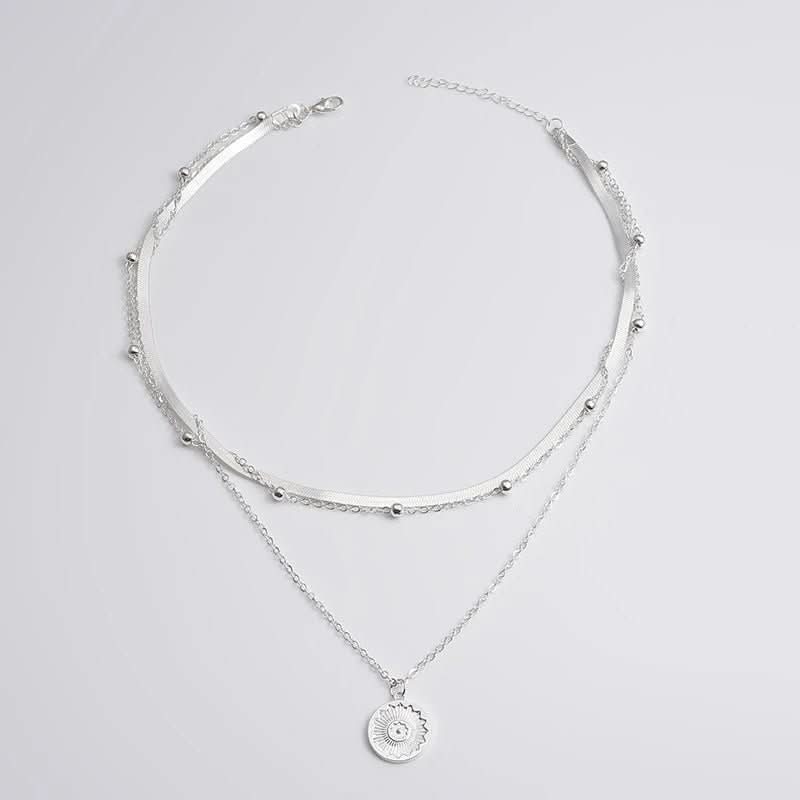 Skanto | Elegant Silver Triple Necklace for Style and Confidence