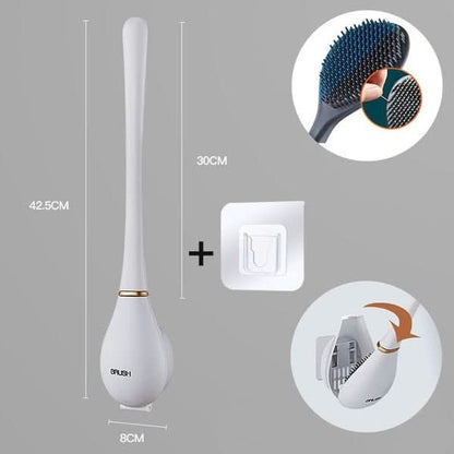 Skanto | Hygienic Silicone Toilet Brush with Wall and Stand Holder