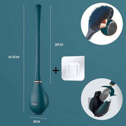 Skanto | Hygienic Silicone Toilet Brush with Wall and Stand Holder